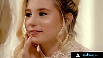 Girlsway - Emotional MILF Julia Ann Bangs Bride-to-Be Stepbae Carolina Sweets One Final Time!