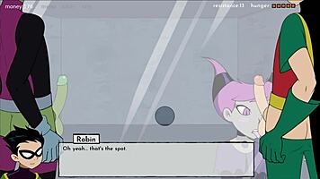 18Titans Episode 13 - Raven Delivers Intense Handjob in Anime Action