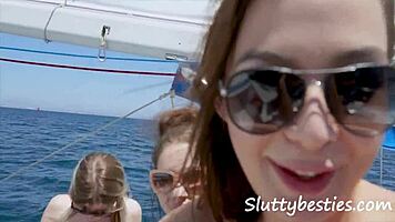 Sugar daddy bangs us hard outdoors on yacht with Vienna Rose, Zoey Bloom, Blair Williams