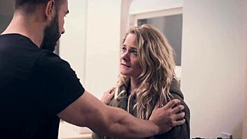 Homeless Blonde Teen Deepthroats Kind Man!