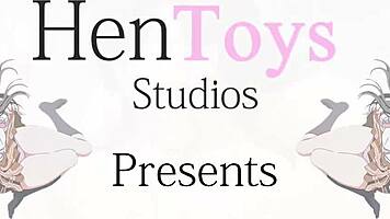 Sexy cartoon girl swallows cum after blowjob and assfucking