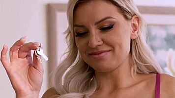 Big Ass Teen 18+ in Chastity Belt. Busty Lesbian Milf Takes Control and Rails Her Hard.