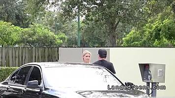 why does this slim teen with hairy pussy bang in the car like that?