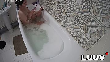 Luuv Elika Shaves Legs Intensely in Bathroom Reality Show