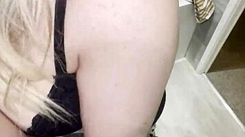 Blonde Big Tits Mommy Deepthroats Monster Cock in Steamy Bath