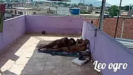 Morena dwarf takes big black cock hard from behind outdoors