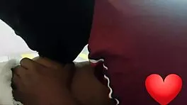 Desi Indian Girlfriend SUCKS Boyfriend's TITS and GETS CUMSHOT on BIG TITS!