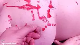 Pale redhead with big boobs endures wax play and nipple squeezing in BDSM.