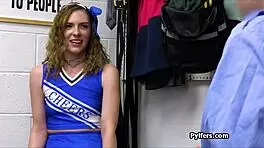Cheerleader steals a moment with dick at the office