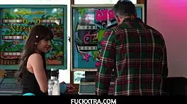 Teen Gamer Megan Marx Plays Pinball Naughty