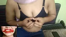 indian amateur reveals natural tits in homemade blowjob scene