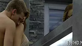 Teen rides ramrod rough, but handles the blowjob like a pro