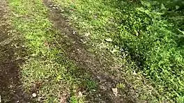 First time ANAL in PUBLIC, bent over with BIG TITS squirting wet.