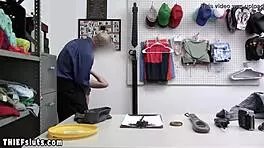 Saggy Titted Teen Thief Punished With Blowjob By Officer In Uniform!