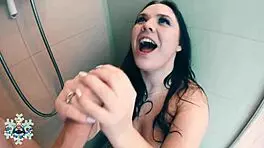 Naughty Stepsister Catches Brother Showering And Makes Him Cum