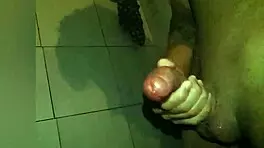 Young Teen Strokes Huge Cock in Shower with Intense Pleasure