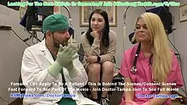 Mina Moon undergoes university physical, spreading natural tits for doctor 😏