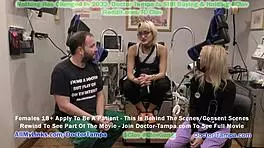 Become Doctor Tampa Performs Channy Crossfire's Yearly Gyno Exam with Nurse Stacy Shepard Chaperoning
