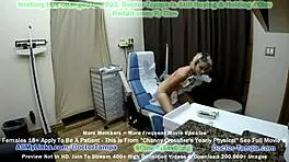 Become Doctor Tampa Performs Channy Crossfire's Yearly Gyno Exam with Nurse Stacy Shepard Chaperoning