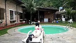 Latina amateur rides interracial toy with pink pussy