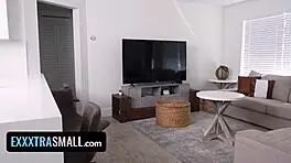 Petite Teen Disrupts Boyfriend's Football Game