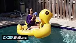 Petite Teen Disrupts Boyfriend's Football Game