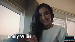 playboy5 com - petite latina emily willis strips naked for football promo