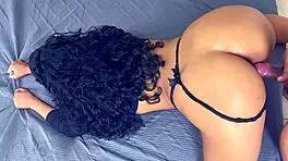 Ever wonder why curly-haired big ass babe gets cum in hair?