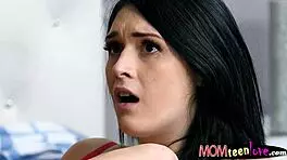 Man, I caught stepmom watchin’ me finger that teen 18+ pussy!