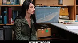 hey officer, brunette shoplifter alex harper gets searched and fucked 😏