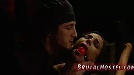 Cute girl endures bondage