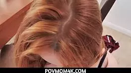 i'm a redhead busty milf stepmom and i cant live without his strong cock, sucking and fucking him