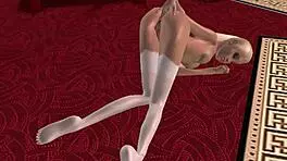 Blonde 3d masturbation feels so intense and wild