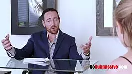 boss tears my pussy apart in office... oops, hurts so bad - alyce anderson