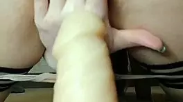 hey, can you watch me slide this huge dildo in?