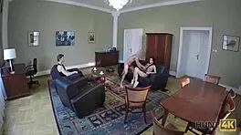 amazing brunette earns cash through hunt4k sex action for a new ring.