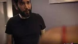 Petite Teen Sucks And Fucks Freak Client Next To His Wife