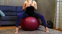 fitness training turns into steamy solo masturbation