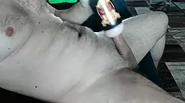 Tight Pussy Grip Causes Intense Cumshot from Monster Cock in Close-Up View