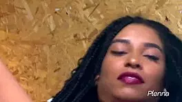 Ariella Ferraz uses dildo on her big tits and pussy solo