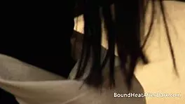 Bound Lesbian Spanked in Garage