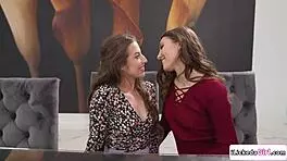 petite lesbian duo tribbing in steamy session with girlfriend