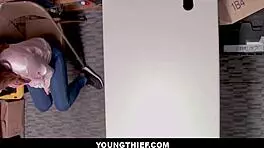 Big ass shoplifter Skylar Snow caught and screwed by guard after hiding stuff