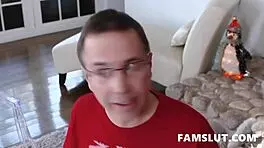 Step sister teases cock at christmas party 😏