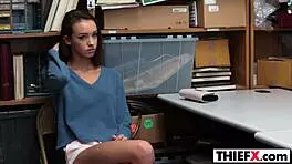 Burglar Teen 18+ Sucks Big Cock In Garage