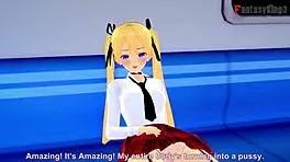 i'm on a date with marie rose in pov, her big ass and petite body make me so excited in this hentai game version