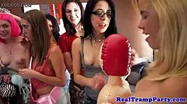 real party with amateur teens at bachelorette bash