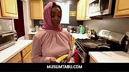 I can't stop watching curvy ebony Lily Starfire ride in hijab like a pro!