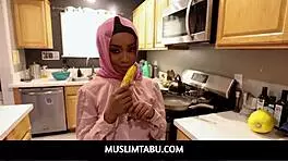I can't stop watching curvy ebony Lily Starfire ride in hijab like a pro!