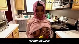 I can't stop watching curvy ebony Lily Starfire ride in hijab like a pro!